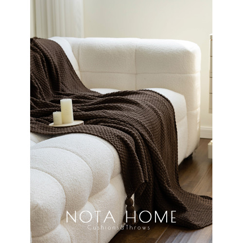 美拉德毛毯輕奢北歐風吊穗蓋毯民宿床尾毯純色針織搭毯棕咖沙發毯 美拉德毛毯輕奢北歐風吊穗蓋毯民宿床尾毯純色針織搭毯棕咖沙發毯
