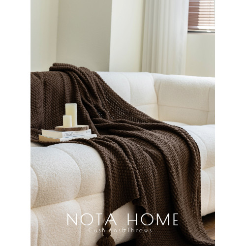 美拉德毛毯輕奢北歐風吊穗蓋毯民宿床尾毯純色針織搭毯棕咖沙發毯 美拉德毛毯輕奢北歐風吊穗蓋毯民宿床尾毯純色針織搭毯棕咖沙發毯