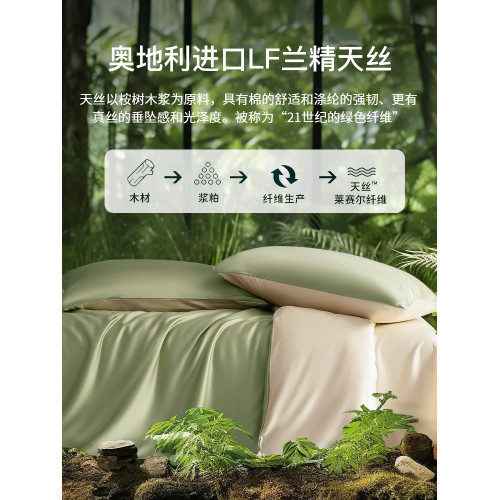 輕奢100支蘭精天絲床上四件套夏季絲滑裸睡冰絲床單被套2025新款