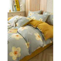 簡屋四件套床包款水洗棉床上用品被套床墊套宿捨床包罩床單三件套