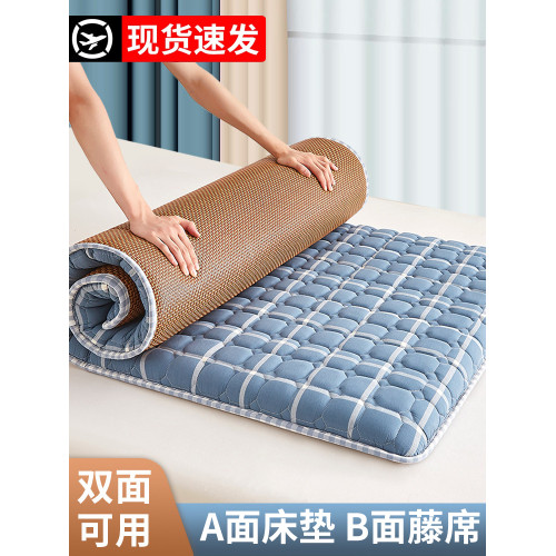 乳膠床墊軟墊學生宿捨專用單人90x190cm冬夏兩用涼蓆墊子藤蓆地墊
