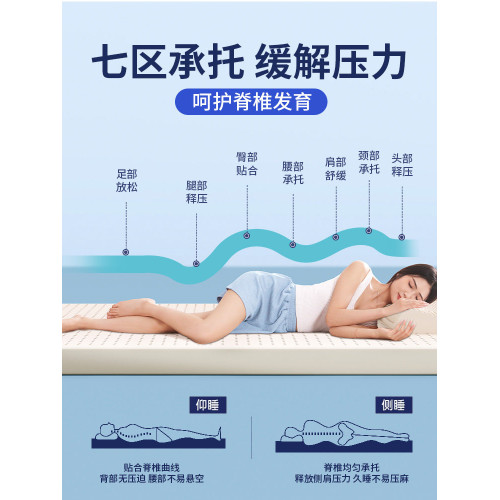 泰國進口乳膠床墊軟墊子橡膠家用臥室學生宿捨單人官方旗艦店正品