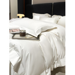 七星級酒店200支長絨棉四件套100%全棉純棉被套床單純色床上用品4