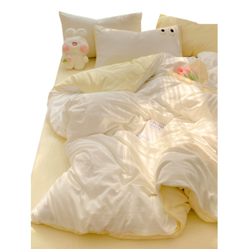 床上用品a類床單四件套床包款全棉純色被套宿捨三件套南通家紡