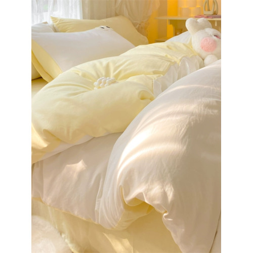 床上用品a類床單四件套床包款全棉純色被套宿捨三件套南通家紡