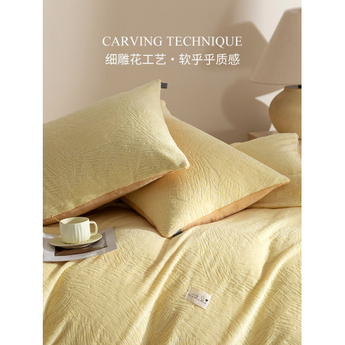 高級感雕花加厚牛奶絨四件套冬季珊瑚絨床單被套床包保暖床上用品