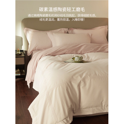 簡約風100Pro加厚磨毛全棉四件套純棉床上被套床單秋冬床品三件套