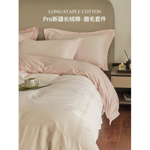 簡約風100Pro加厚磨毛全棉四件套純棉床上被套床單秋冬床品三件套