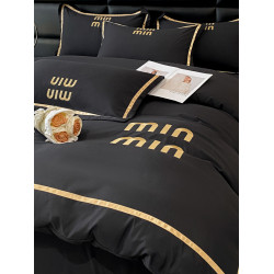 輕奢高級四件套非全棉純棉被套床單床包床罩床品男生純黑色