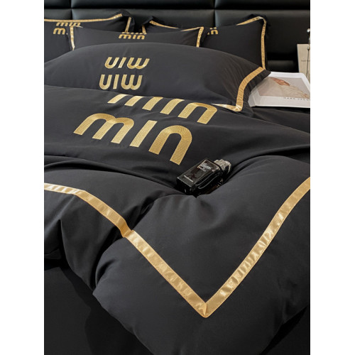 輕奢高級四件套非全棉純棉被套床單床包床罩床品男生純黑色