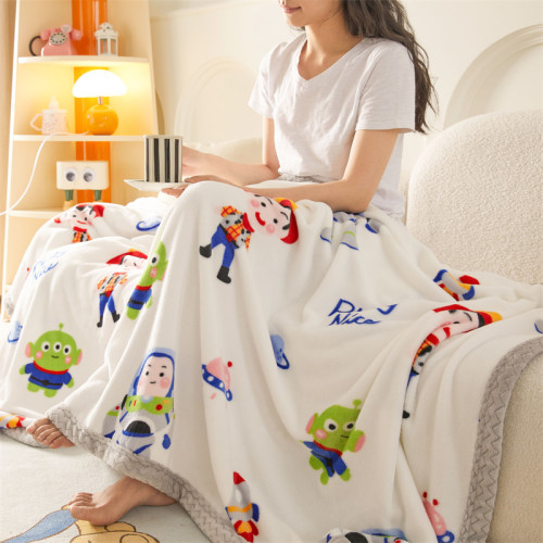 卡通雙面絨被毯加厚牛奶絨印花毛毯庫洛米辦公室蓋毯兒童午休毯子