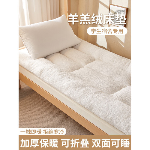 冬季加厚羊羔絨床墊軟墊被褥子宿捨專用學生單人珊瑚毛絨鋪床墊子