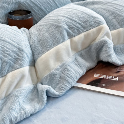 加厚牛奶絨四件套A類嬰兒級加厚保暖珊瑚絨法蘭絨雕花絨冬季床品4