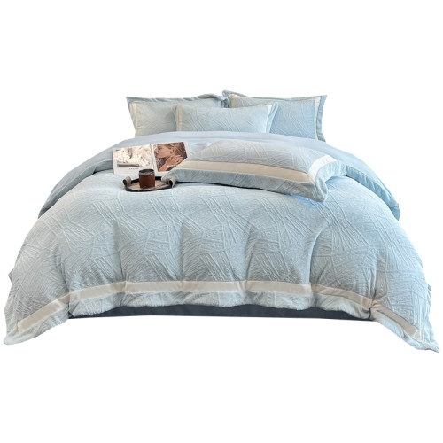 加厚牛奶絨四件套A類嬰兒級加厚保暖珊瑚絨法蘭絨雕花絨冬季床品4