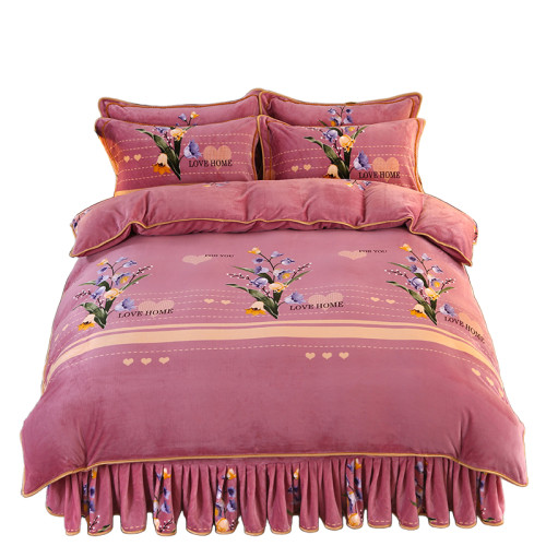 牛奶絨床上四件套冬款加厚保暖珊瑚絨雙面加絨法蘭絨被套2025新款