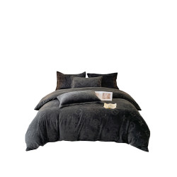 2024冬季加厚雕花牛奶絨四件套輕奢高級感珊瑚法蘭絨被套床上用品