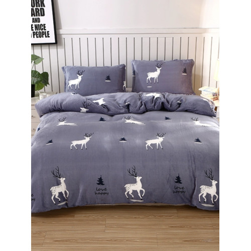 秋冬季加厚牛奶絨被套單件法萊絨毛絨被罩學生珊瑚絨法蘭絨四件套