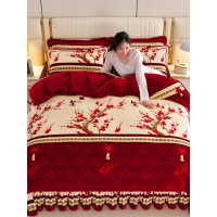 冬季牛奶絨四件套加厚雙面法蘭絨加絨床單被套珊瑚絨雙人床上用品