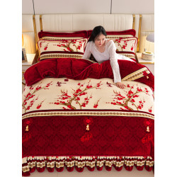 冬季牛奶絨四件套加厚雙面法蘭絨加絨床單被套珊瑚絨雙人床上用品