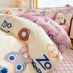 瘋狂動物城床上四件套全棉純棉兒童床品男床單被套床包宿捨三件套
