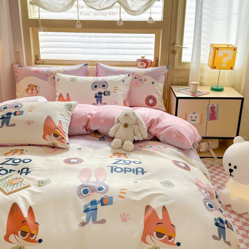 瘋狂動物城床上四件套全棉純棉兒童床品男床單被套床包宿捨三件套 瘋狂動物城床上四件套全棉純棉兒童床品男床單被套床包宿捨三件套