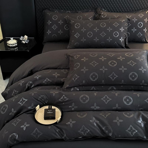 2026新款黑色四件套水洗棉磨毛床單被套床包款男士高級感床上用品