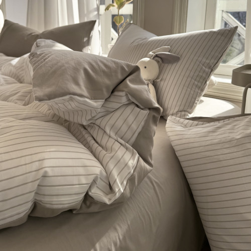 ins風簡約床上四件套非純棉全棉條紋床品學生宿捨床單被套三件套4