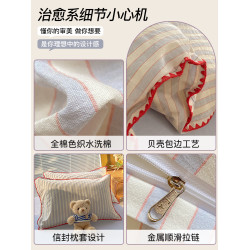 簡約高級全棉水洗棉床上四件套純棉被套床單床包款新款床品三件套