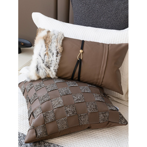 現代輕奢酒店樣板間床品8件套組合咖色別墅軟裝奢華床旗高級展廳