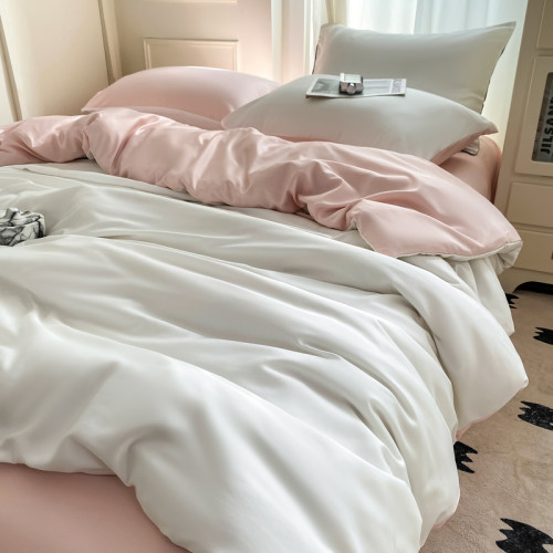 輕奢冰絲四件套純色涼感被套床單三件套四件套單人雙人床上用品 輕奢冰絲四件套純色涼感被套床單三件套四件套單人雙人床上用品