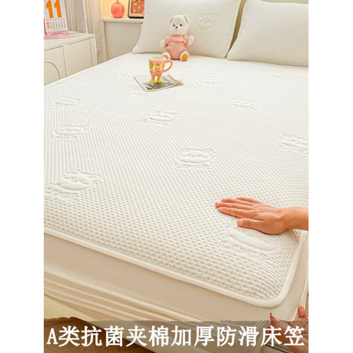 A類夾棉床包隔髒防滑床墊保護笠罩單雙人床床單抗菌防蟎全包床罩