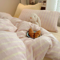 【花臉貓】雲朵fufu！秋冬少女心加厚牛奶絨保暖柔軟簡約四件套