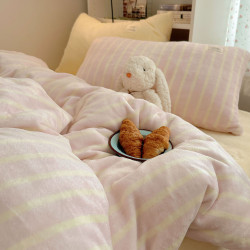 【花臉貓】雲朵fufu！秋冬少女心加厚牛奶絨保暖柔軟簡約四件套