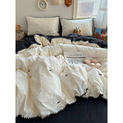 ins韓版被套床單四件套少女心學生宿捨非純棉全棉床上三件套被罩