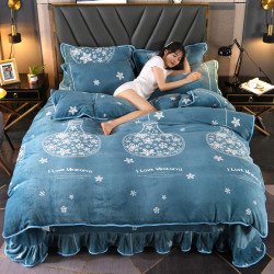 2025新款加厚牛奶絨四件套珊瑚絨雙面加絨床上被套法蘭絨床品冬季