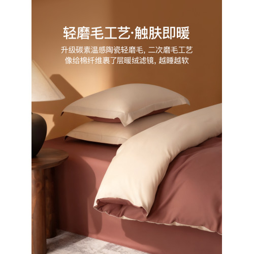 高級加厚100支純棉磨毛四件套2025新款秋冬床上全棉床單笠被套三4