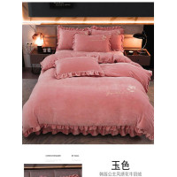 加厚牛奶金貂絨四件套冬季珊瑚絨雙面毛絨法蘭絨被套床裙床上用品