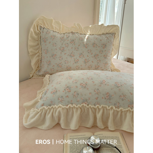 EROS自製︱霧島聽風牛奶絨四件套秋冬小清新ins韓系保暖床包被套