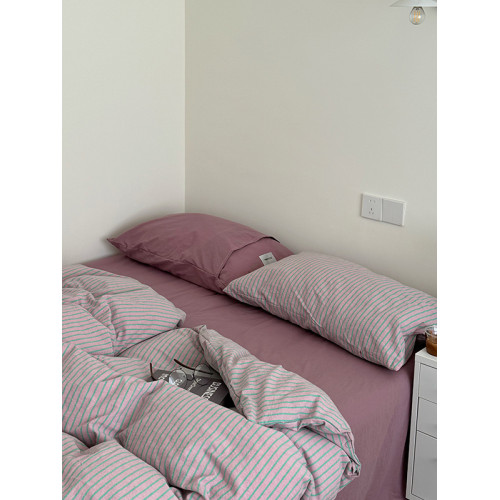 CARILLO HOME印花條紋全棉純棉床上四件套混搭風床品床單被套床包