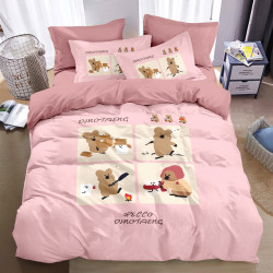 柿子椒熊純棉被套全棉四件套兒童學生宿捨床上用品三件套床單床包
