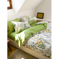 小清新文藝風床單四件套純棉斜紋花卉被套學生宿捨床上三件套1.8m