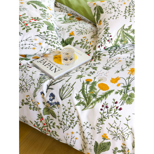 小清新文藝風床單四件套純棉斜紋花卉被套學生宿捨床上三件套1.8m