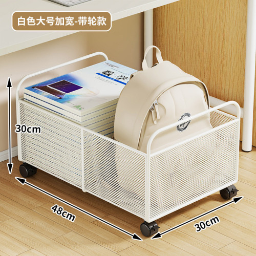 桌下書架落地桌面置物架書包收納櫃移動辦公室兒童帶輪小推車 桌下書架落地桌面置物架書包收納櫃移動辦公室兒童帶輪小推車