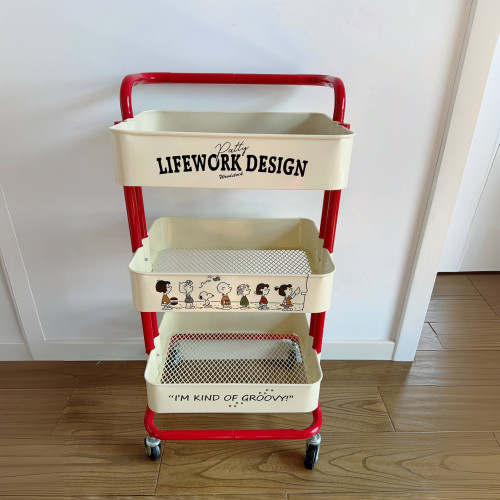 小推車置物架落地多層可移動客廳廚房收納架宿舍零食收納推車 小推車置物架落地多層可移動客廳廚房收納架宿舍零食收納推車