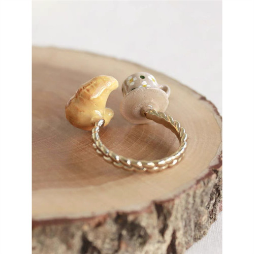 RORY戒指牛角包可頌咖啡杯開口戒可調節手飾可愛指環手工禮盒 RORY戒指牛角包可頌咖啡杯開口戒可調節手飾可愛指環手工禮盒