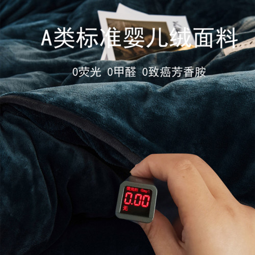 輕奢牛奶絨四件套冬季珊瑚絨法蘭絨保暖純色加絨防靜電床品高級感
