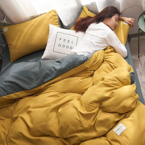 簡約版北歐風四件套水洗棉被套網紅款床單學生宿捨三件套床上用品