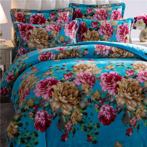 8.5斤加厚保暖金貂絨四件套冬季貂狐絨加絨法蘭絨珊瑚絨四件套