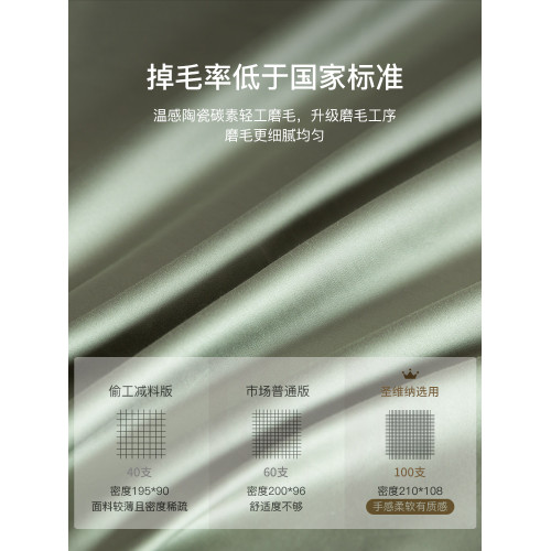 100支新疆長絨棉磨毛防蟎四件套全棉純棉2025新款床單被套床上三4