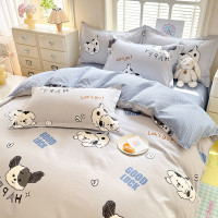 小清新床單床包款四件套磨毛被套被罩全棉純棉學生宿捨床上三件套
